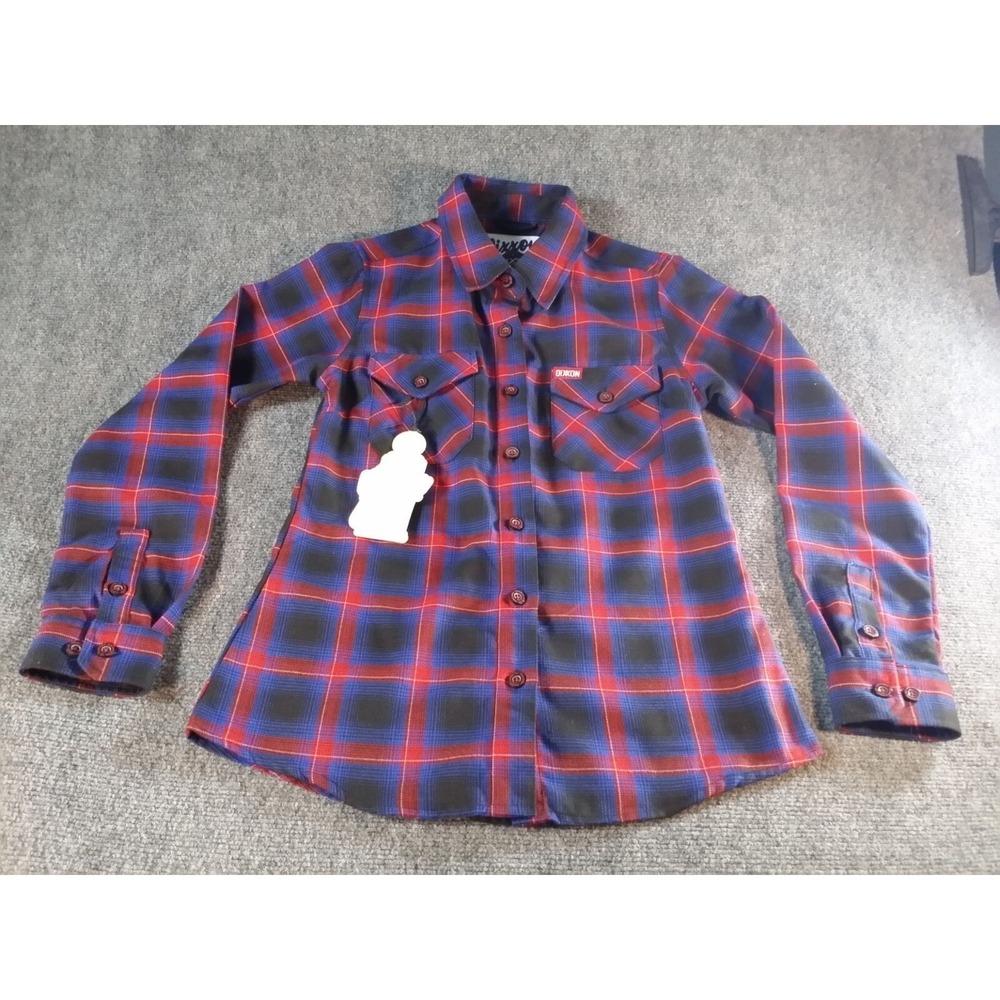 Dixxon Shirt Flannel Small Hometown Blue Red Plaid Long Sleeve Button NWT